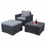 Комплект Moorea table + chair + stool with cushion
